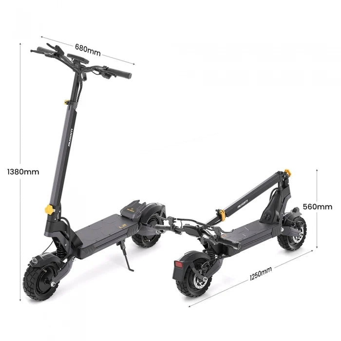 Ausom L2 Dwusilnikowa składana hulajnoga elektryczna, silnik 2*800W, 20km/h, bateria 48V 15,6Ah, opony 10x3 Cali, zasięg 70km - Dostawca